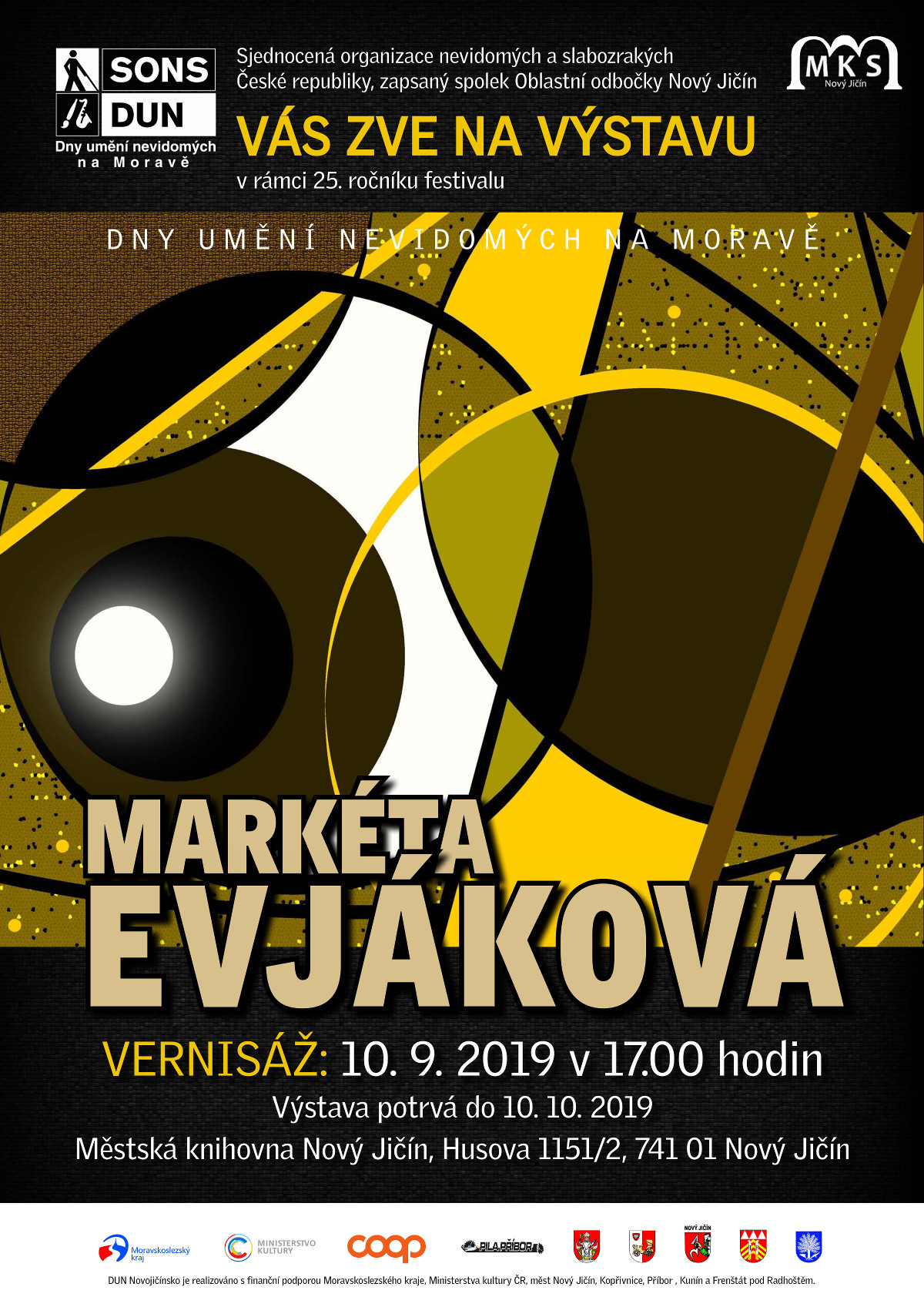 Pozvánka na DUN výstavu M. Evjákové v Novém Jičíně. Pozvánka na DUN výstavu M. Evjákové v Novém Jičíně.