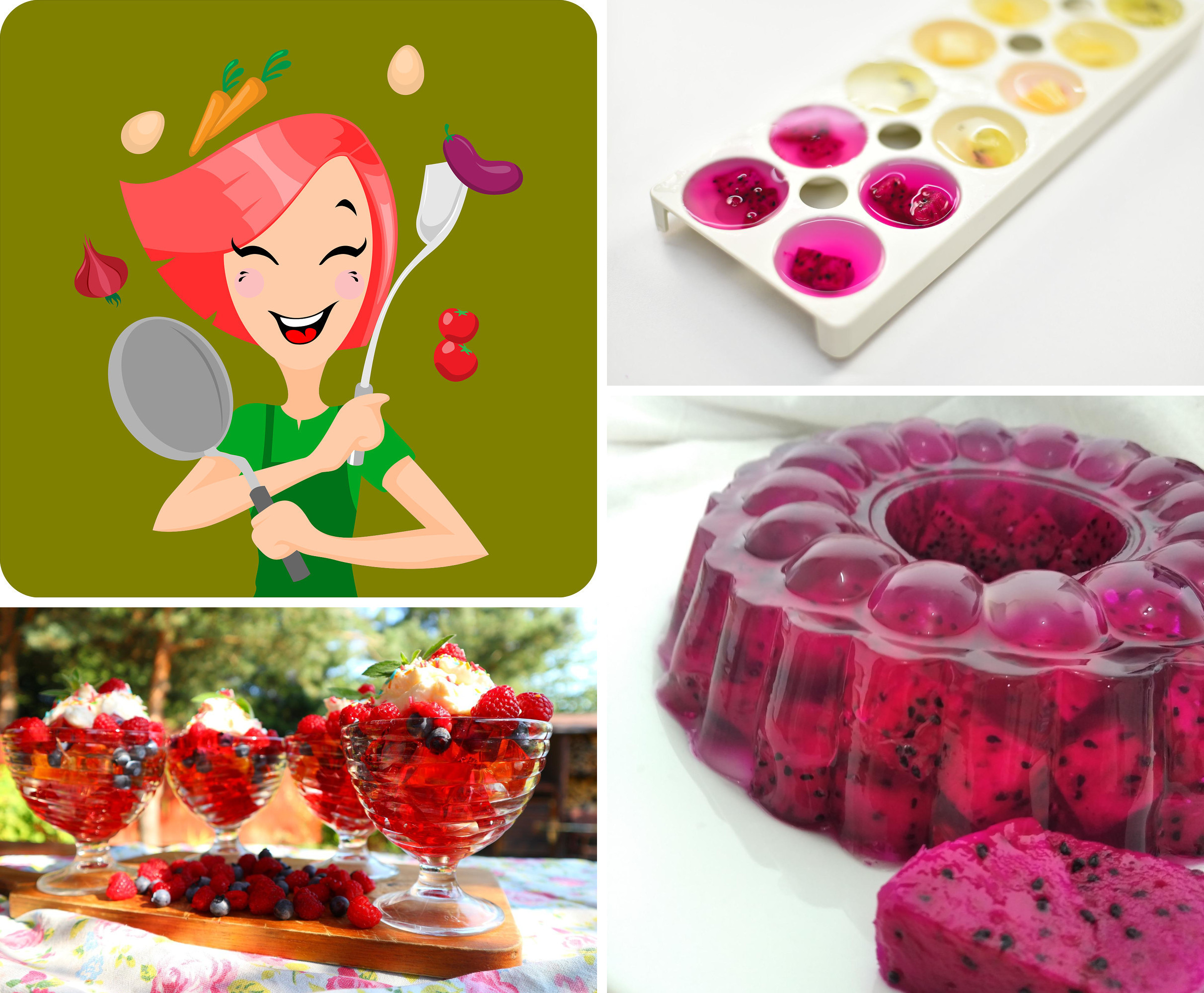Koláž z obrázků k akci Vaříme zdravě, chutně, levně k tématu agar (zdroj: www.pixabay.com)