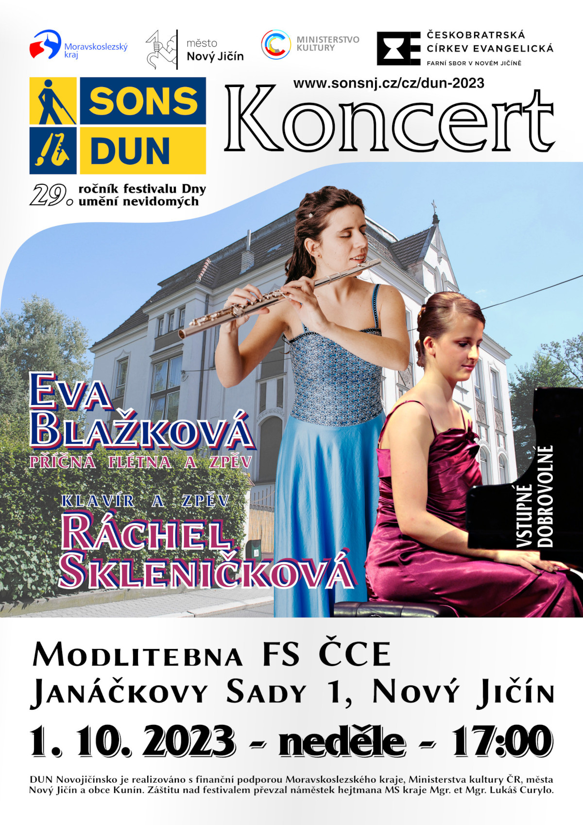 Pozvánka na koncert DUN v modlitebně Českobratrské církve evangelické v N. Jičíně Pozvánka na koncert DUN v modlitebně Českobratrské církve evangelické v N. Jičíně